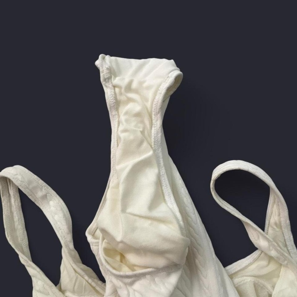 Lauren Ralph Lauren Ivory textured knit swimsuit structured Size 12. 0078 - Picture 6 of 6